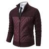 Herren Gepolsterter Verdickter Herbst- und Winterstrickwaren Splicing Pullovermantel Herrenjacke Cardigan