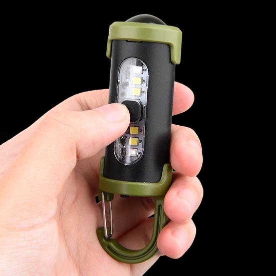 Multi-functional Mini Keychain Light Modes Adjustable Portable Rechargeable Flashlight Outdoor Camping Hiking Hanging Lamp Emergency Repair Work Lamp