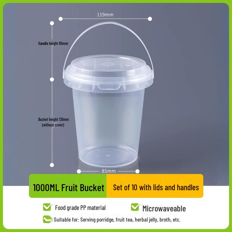 Sunbay Disposable 1000ML Round Takeaway Soup Containers with Lid