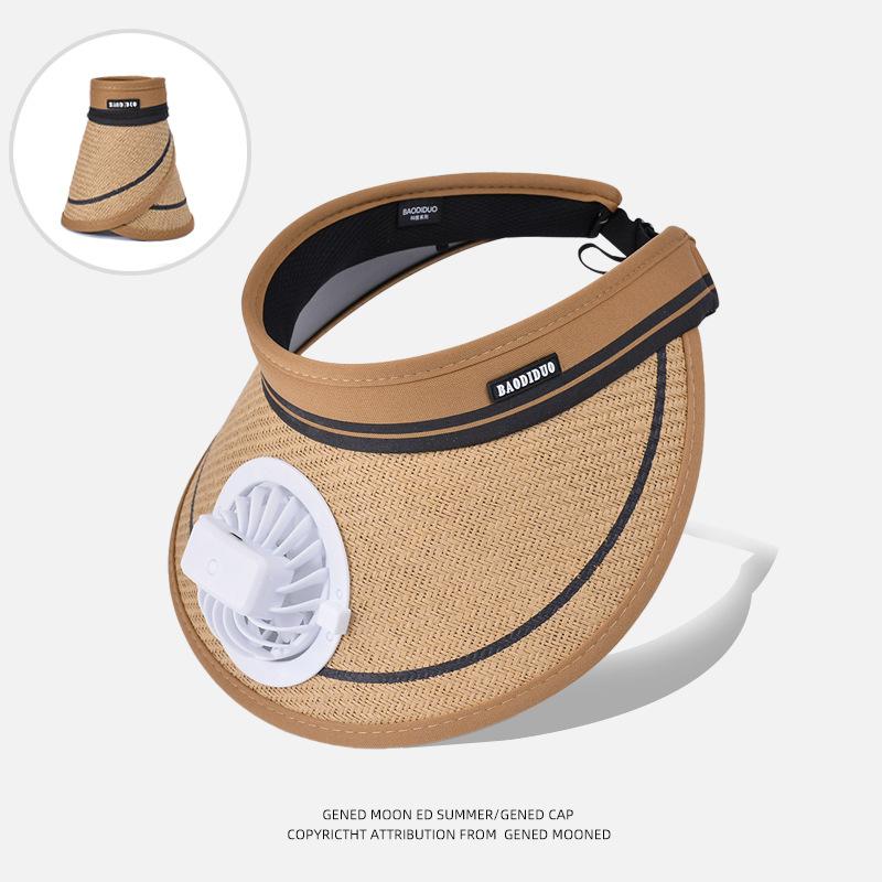 Chapéu de sol de verão com abas e topo vazio, chapéu de sol para viagem ao ar livre, chapéu de sol versátil e fashion com fita para mulheres