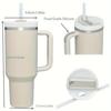 Replacement Straw Compatible with Stan 40 Oz 30 Oz Cup Tumbler, 6 Pack Reusable Straw with Cleaning Brush, Plastic, Clear
