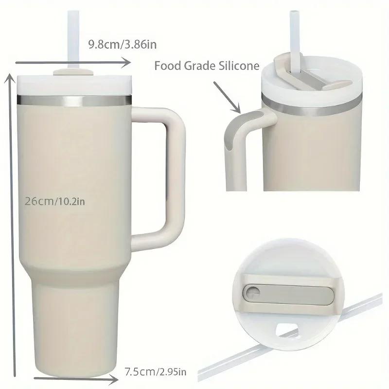 Replacement Straw Compatible with Stan 40 Oz 30 Oz Cup Tumbler, 6 Pack Reusable Straw with Cleaning Brush, Plastic, Clear