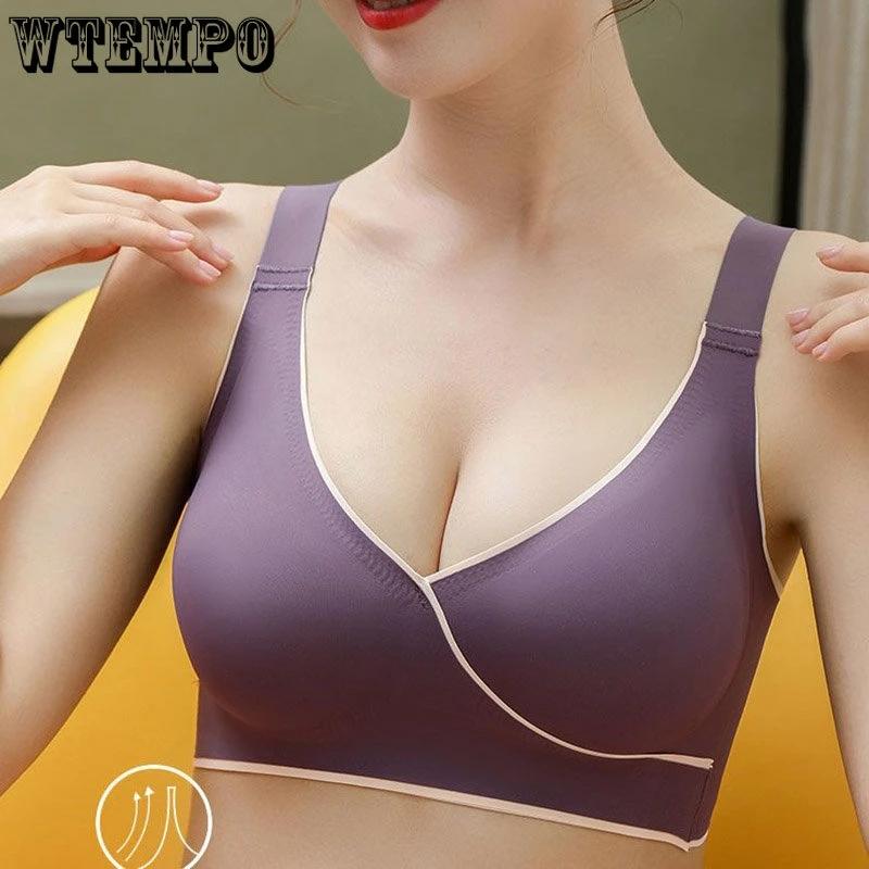 Latexová podprsenka pro ženy Bezešvé spodní prádlo Bez ocelového prstenu Shromážděte Sportovní Krása Push Up Sexy spodní prádlo Bralette Plus Size