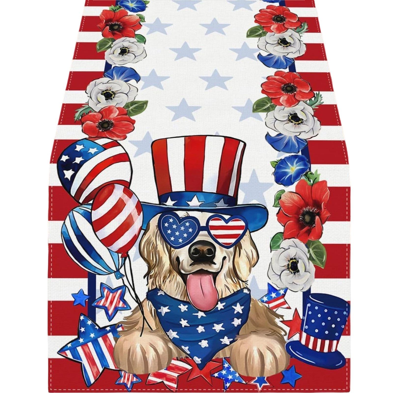 

Tablecloth With Print, Independence Day , Vintage, European And American , Suitable For Living Room And Dining Room. One Size