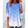 Women's T Shirt Tee Top Print Color Block Abstract Fashion Modern Long Sleeve Crew Neck Regular Tops