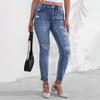 Women's High Waist Washed Women's Jeans Fashionable Versatile Straight Leg Pants