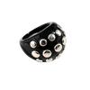 Resin Studded Ring Wide Bangle, Retro Metal Dot Statement Jewelry, Punk Y2K Bold Bracelet Ring for Women Party Daily Outfit