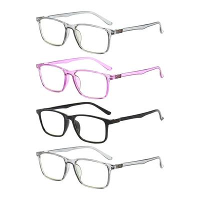 4 Stück +100 ~ +400 Lesebrillen Blaulichtfilter Vollrand Quadratisch Weitsichtigkeitsbrille