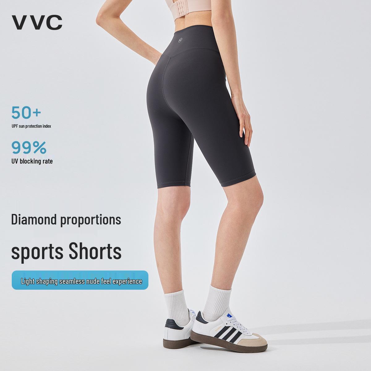 

VVC Women s High Waist Yoga Shorts - Tummy Control, Hip Lift, Nude Feel, Breathable, Five-Point Cycling Pants for Spring & Autumn Fitness. L