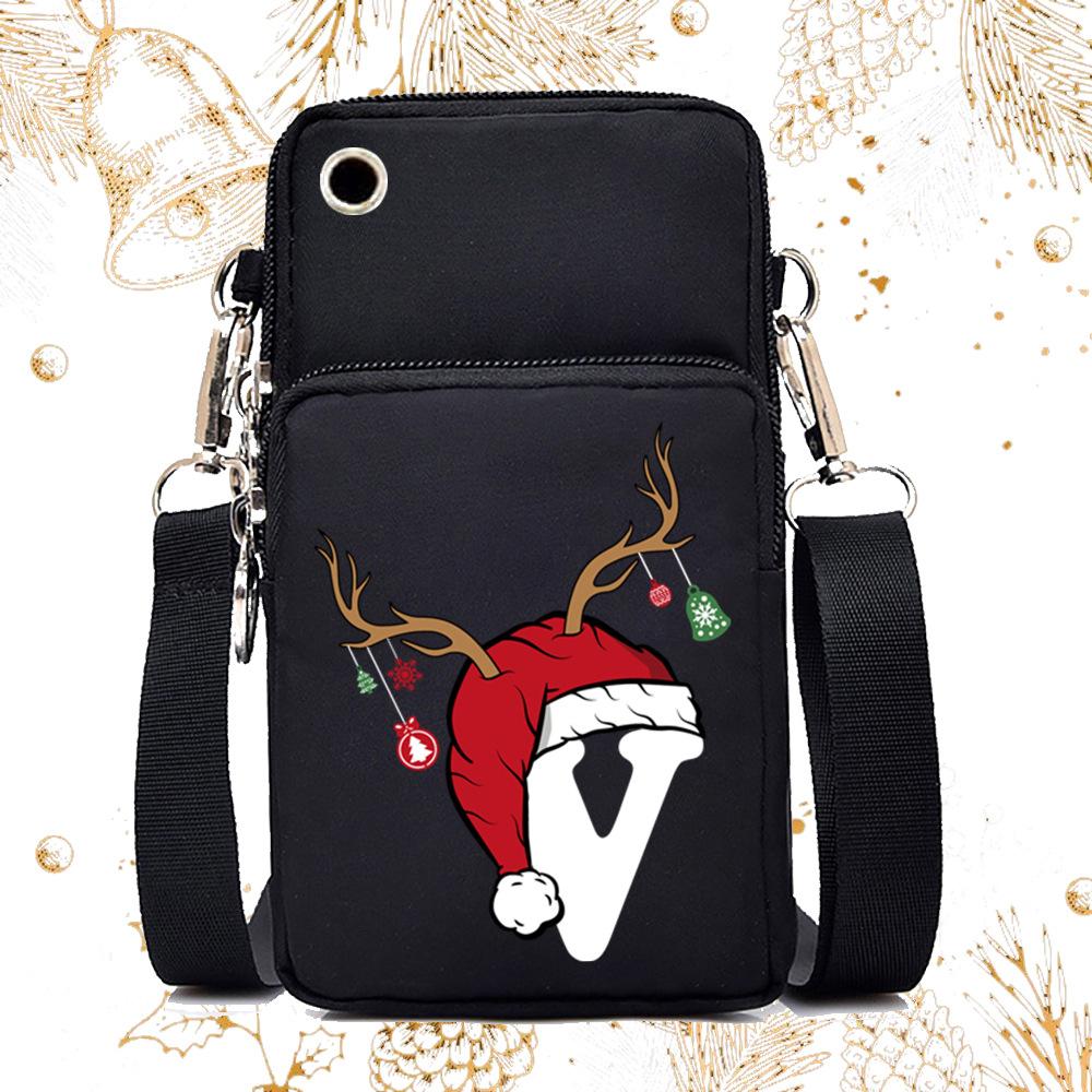Lightweight Casual Portable Messenger Bag Multifunctional Christmas 26 English Letter Printing