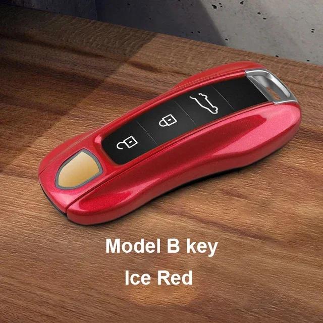 AABKV1 Solid Color ABS Car Key Case Cover Accessories For Porsche Panamera 2017 Cayenne 2018 2019 911 2020 2021 2022 2023 2024 Taycan