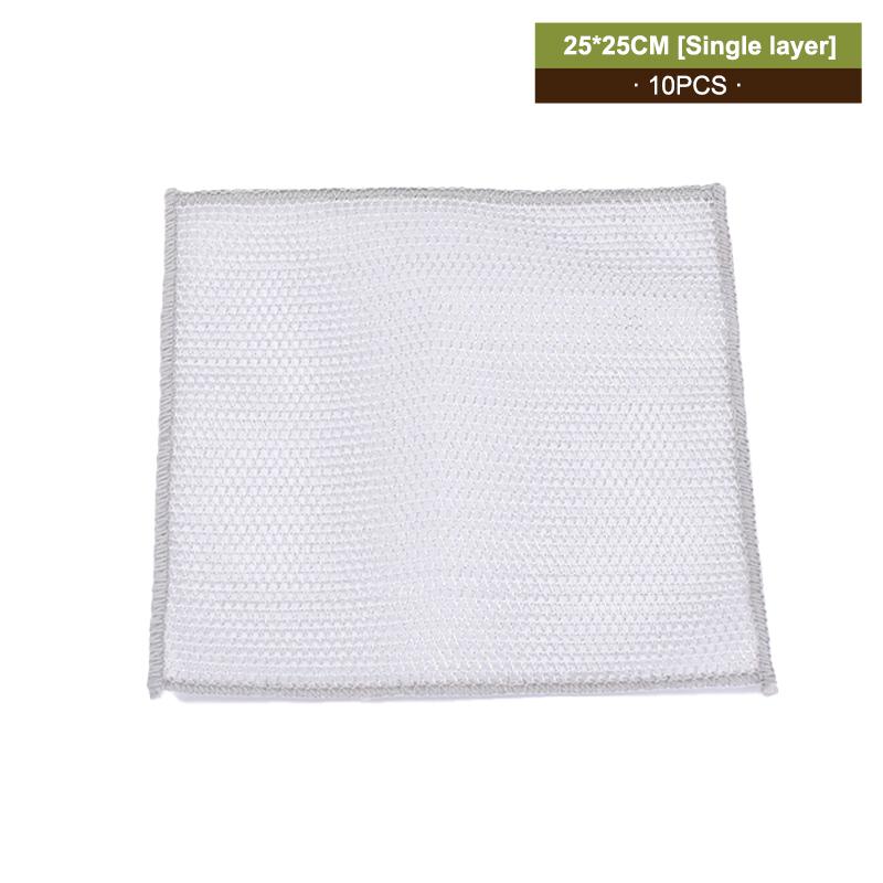 10Pcs Rainbow Dishwashing Cloth Heavy Duty Scouring Pad Cleaning Towel for Home Restaurant Dish Washing A3