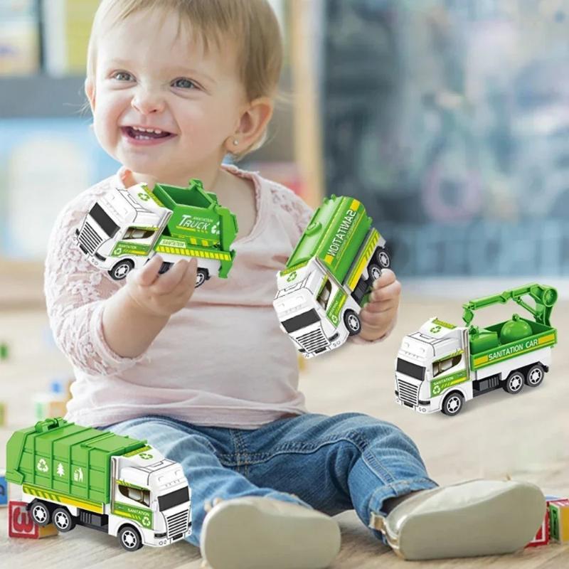 4/6 ks Natahovací inženýrské vozidlo Hračky pro kluky Dětská hračka Auto Setrvačnost Popelářské auto Modely Pro děti Ideální dárky
