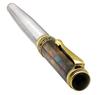 Xezo Master Pearl Fine Point Fountain Pen Crafted from Solid 925 Sterling Silver with Black Mother of Marine 18K Gold Origin. Plated.