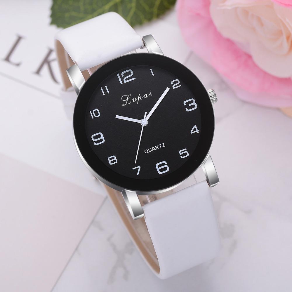 PU Strap Wristwatch Round Dial Electric Watch New Quartz Watch  for Women