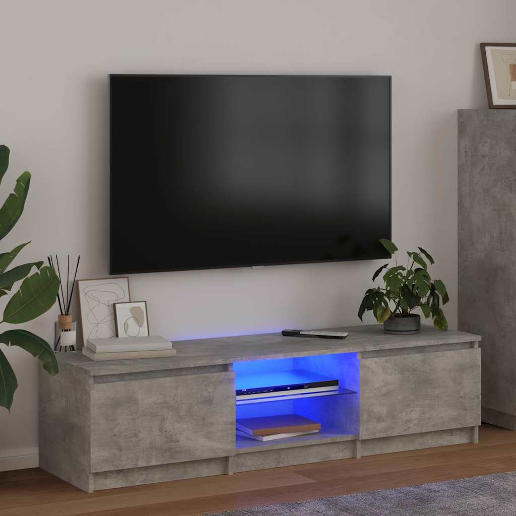 Vidaxl Szafka Pod Tv Z Led, Szarość Betonu, 140X40X35,5 Cm