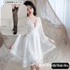 Sexy Underwear Big Butterfly Pure Desire Mesh Pajamas Plus Chest Pads Gather Nightgown Robe Women's Loungewear Set