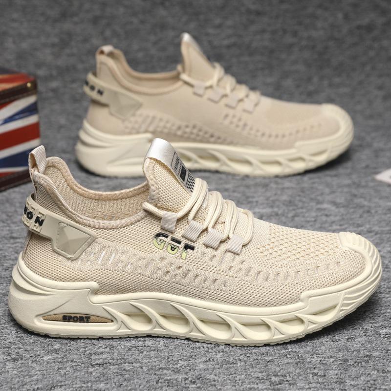 Men's Shoes New Spring and Summer Men's Fly-woven Breathable Casual Tooling Shoes Platform Driving Shoes Outdoor Sports Running Shoes