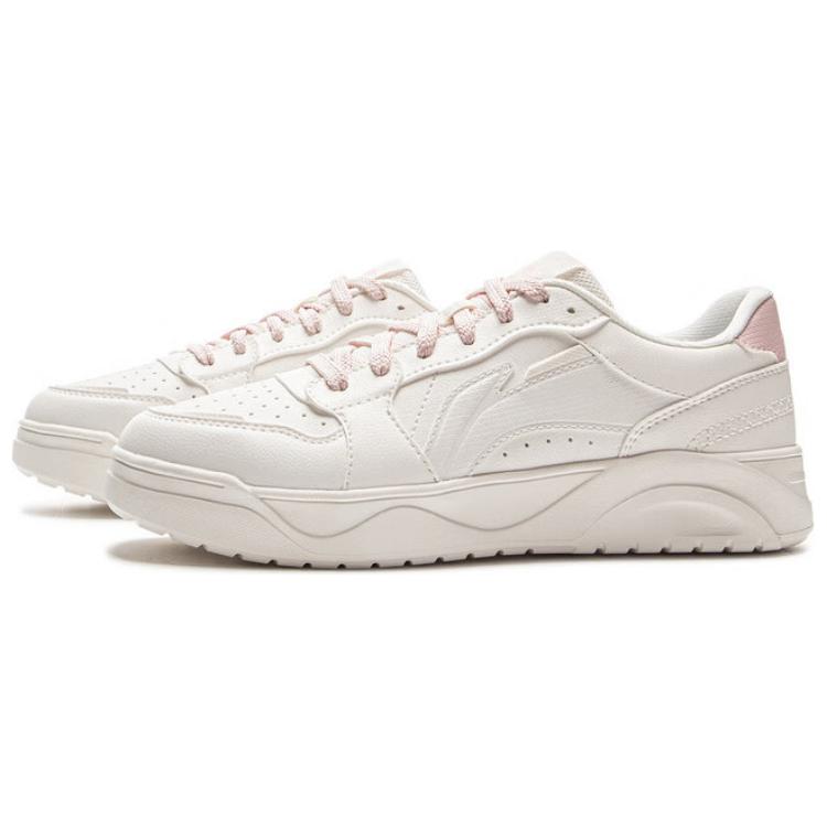 Li-Ning Youthful Classic Fashion Versatile Sneakers Women Sneakers White Pink AGCV180-4