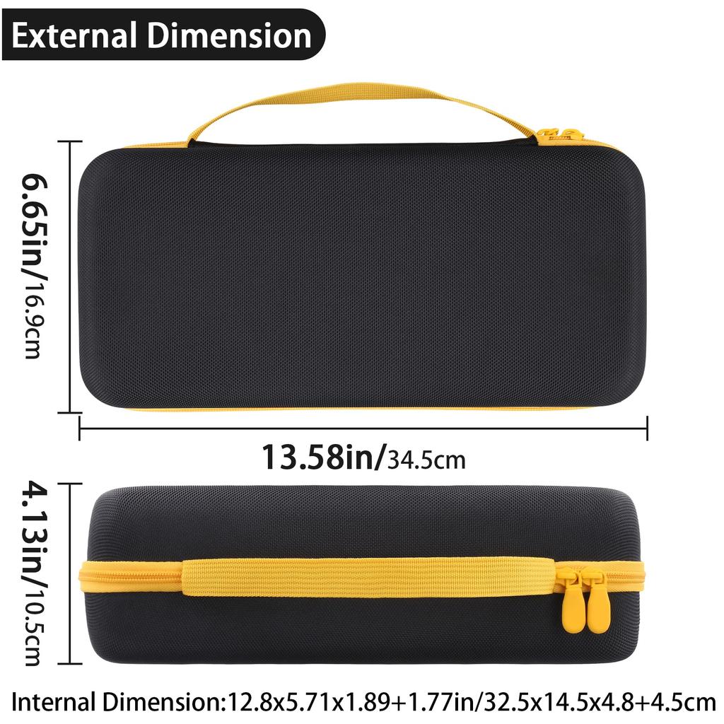 (Case Only) Fanttik Slim V8 Apex/Mate Handheld Vacuum Cleaner, Car Vacuum Cleaner, Home Keyboard Storage Case, Yellow Zipper - Aenllosi