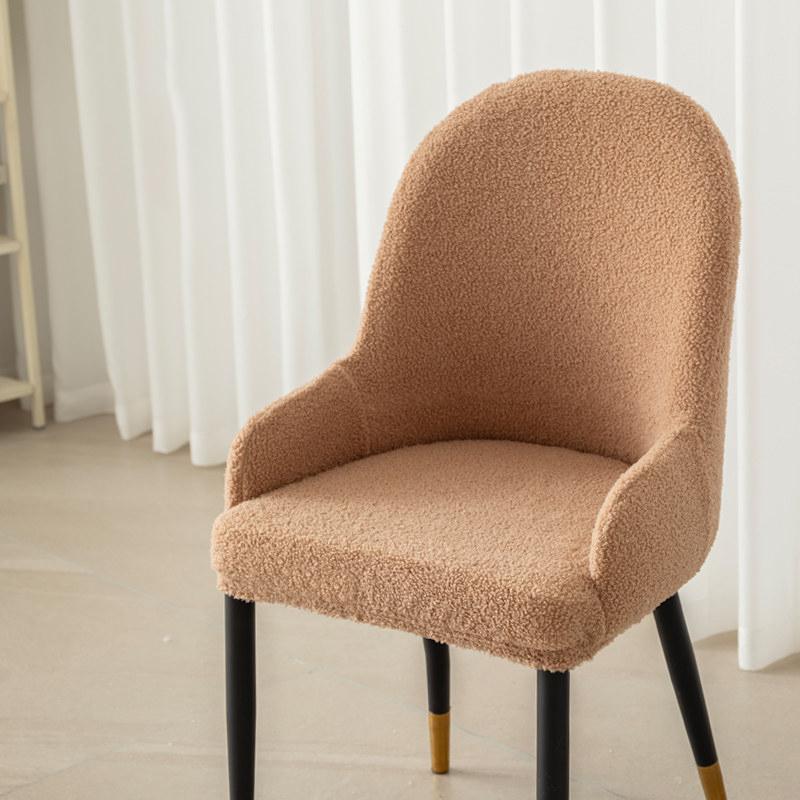 Teddy Fleece Stretch Fauteuilhoes voor Oorfauteuils en Gebogen Eetkamerstoelen Meubel Stofbeschermer Woondecoratie 1 piece