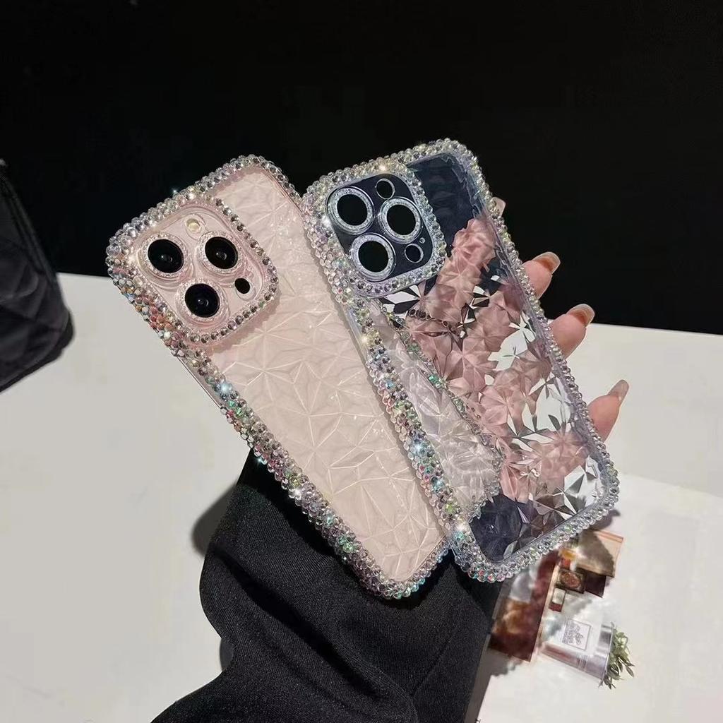 Fashion Glitter Bling Diamond Transparent Soft Case für iPhone 14 15 13 12 11 Pro Xs Max XR X 7 8 Plus SE 2 Klare Silikon-Rückseite