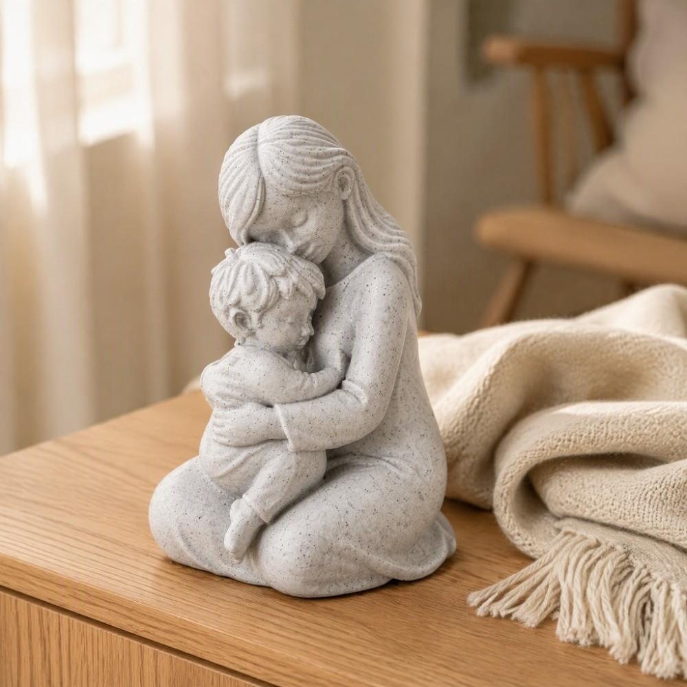 3D Printed Embracing Sculpture Minimalist Hug Art Figurine Mother and Child Sculpture Bedroom