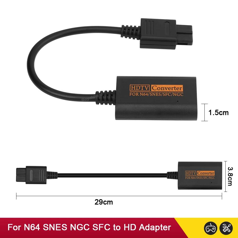 För N64 Till HDMI-kompatibel Omvandlare Adapter Full Digital 720P HDTV Gamecube SNES GC Plug Play Ingen Extern Ström Krävs