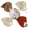 Verstellbares, gestricktes Baby-Kopftuch mit zartem Lochmuster, bequeme Kopfbedeckung, Haarschmuck für Babys und Kinder