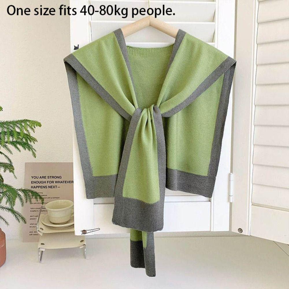 Striped Fake Collar Fiber Detachable Collar New Knitted Shawl  Unisex