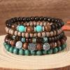 Lucky Life Tree Charm Hand  Gifts Boho Wood Beads Bracelets Women Men Layered Stackable Ethnic Style Beaded Wristbands