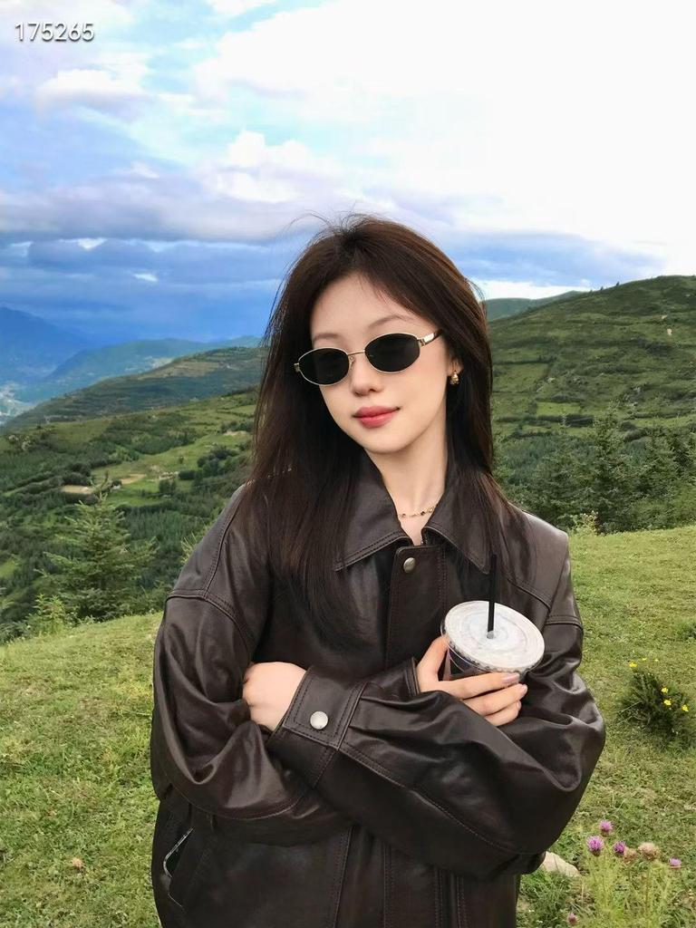 Trendy Retro Oval Metal Frame UV Protection Sunglasses for Women - Dark Green High-End Style