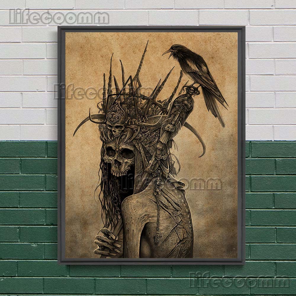 Medusa And Shaman Witches Retro Wall Art Canvas Painting Evil Devil Witchcraft Art Poster And Prints Home Decor Wicca Art Prints No Frame