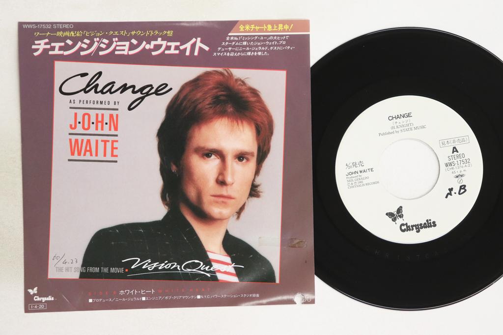 7inch Record JOHN WAITE - Change / White Heat WWS17532PROMO CHRYSALIS 1985 Japan Rock Used