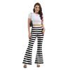 Women's Halloween Orange Striped Fashion Women's Pants Digital Printed Elastic Flared Pants