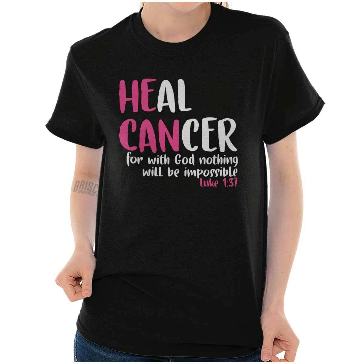 Heal Breast Cancer Christian Faith Survivor Womens Graphic Crewneck T Shirt Tee XXL