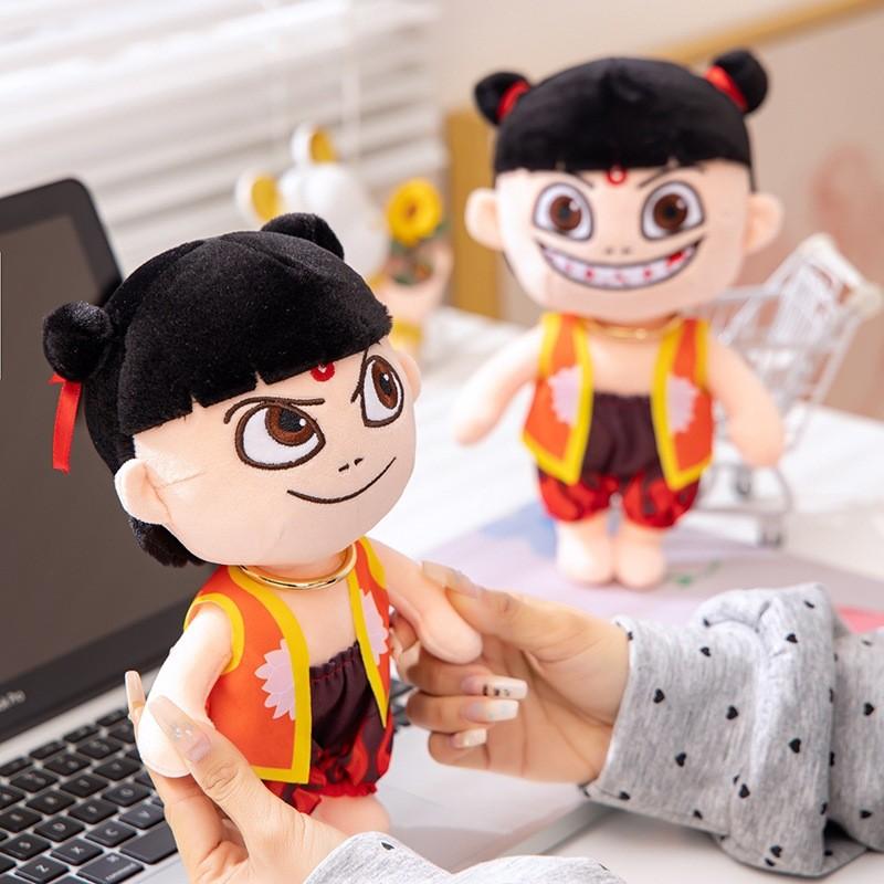 Plush Ne Zha Toys Cartoon Stuffed Dolls Anime Character Decoration Kids Gift