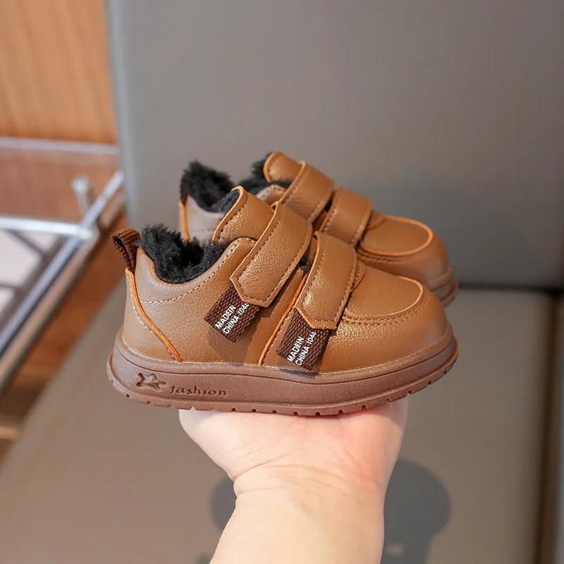 

Newborn Baby Comfortable Soft Soled Leather Walking Shoes Warm Winter Cotton Anti Slip Sneakers Fashion Kids Casual Shoes 21