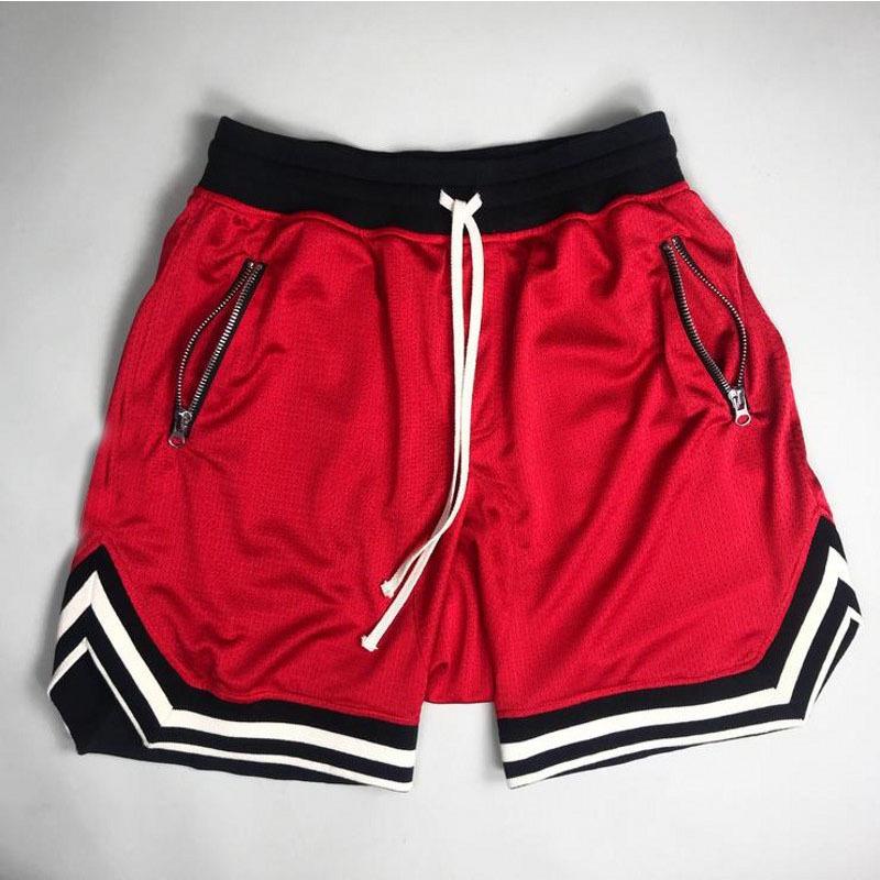 Men's Cross-border Mesh Running Shorts - Breathable, Solid Color, Hip Hop Casual Sportswear for Basketball and Fitness.
