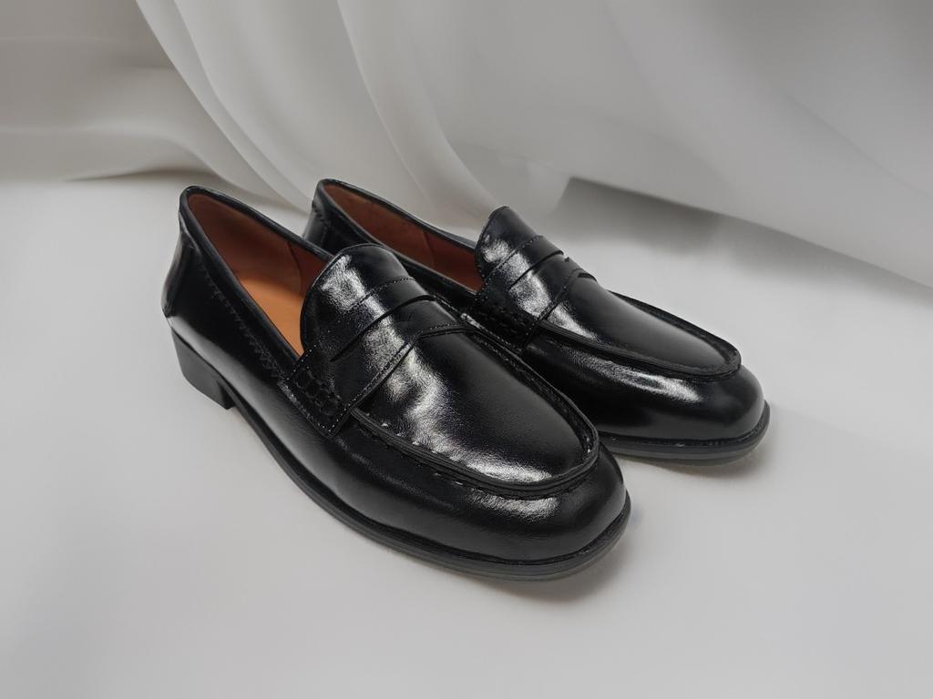 Spring and Autumn Casual Low-heeled Women's Shoes Black PU Yellow-brown Women's Single Shoes Large-size Shoes