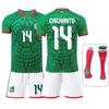 Teens Kids Adults Football Kits Sport Training Jersey Set with Socks 2026 FIFA World Cup Mexico Home #14 Chicharito