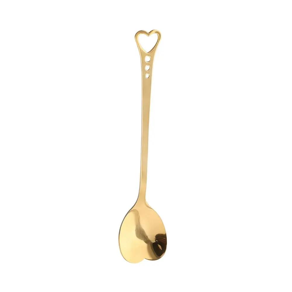 Heart Coffee Spoon Stainless Steel Hollowed Out Heart-shaped Spoon Teaspoon Dessert Snack Scoop Milk Spoons Tableware