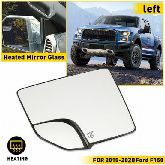 Driver LH Side Mirror Glass Heated Replacement For 2015- Ford F150 Pickup EV