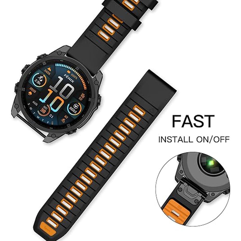 1:1 Rýchloupínací 22 26mm Silikónový Remienok Pre Garmin Fenix 8 E 7X 7 6 6X Pro 5 5X Plus/Epix Pro 51mm 47mm Náramok Náramkové hodinky