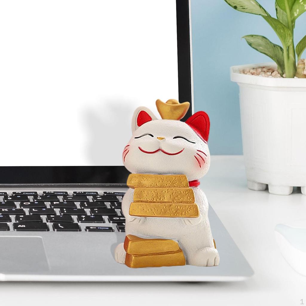 Lucky Cat Decoration, Cartoon Animal Sculpture for Party Gift and Entryway Display