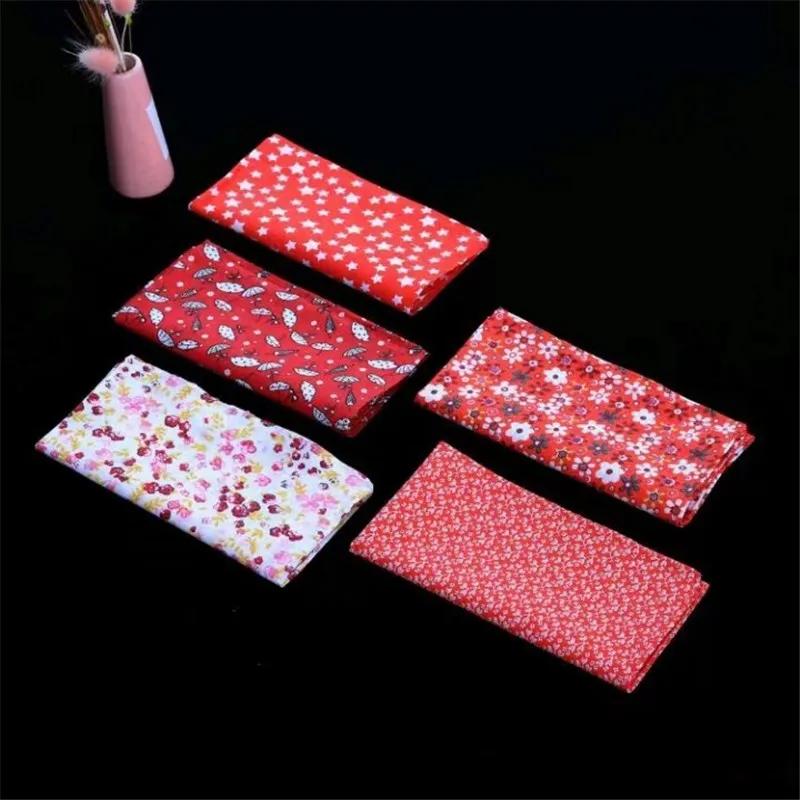 5Pcs 36x36cm 100% Cotton Flower Printed Women Handkerchiefs Soft Absorbent Sweat Square Towels Wedding Party Gift