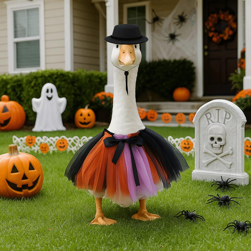 Funny Halloween Porch Goose Outfits Creative Fall Goose Clothes  Halloween Decorations