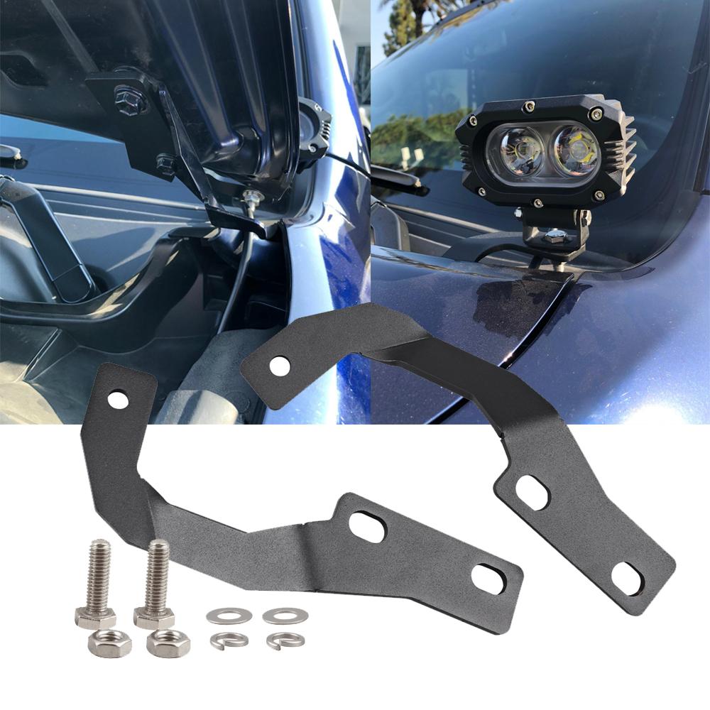 LED Light Hood Mount Bracket For Toyota 4Runner 2010-2023 Off-Road Spotlight Fog lights Holder Engine Hood Ditch Light Brackets