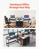 L-Shaped Computer Desk, 1.5m Reversible Corner Gaming Desk with Drawers & Storage Shelves, Modern Stylish PC Table Sturdy Work Workstation for Home
