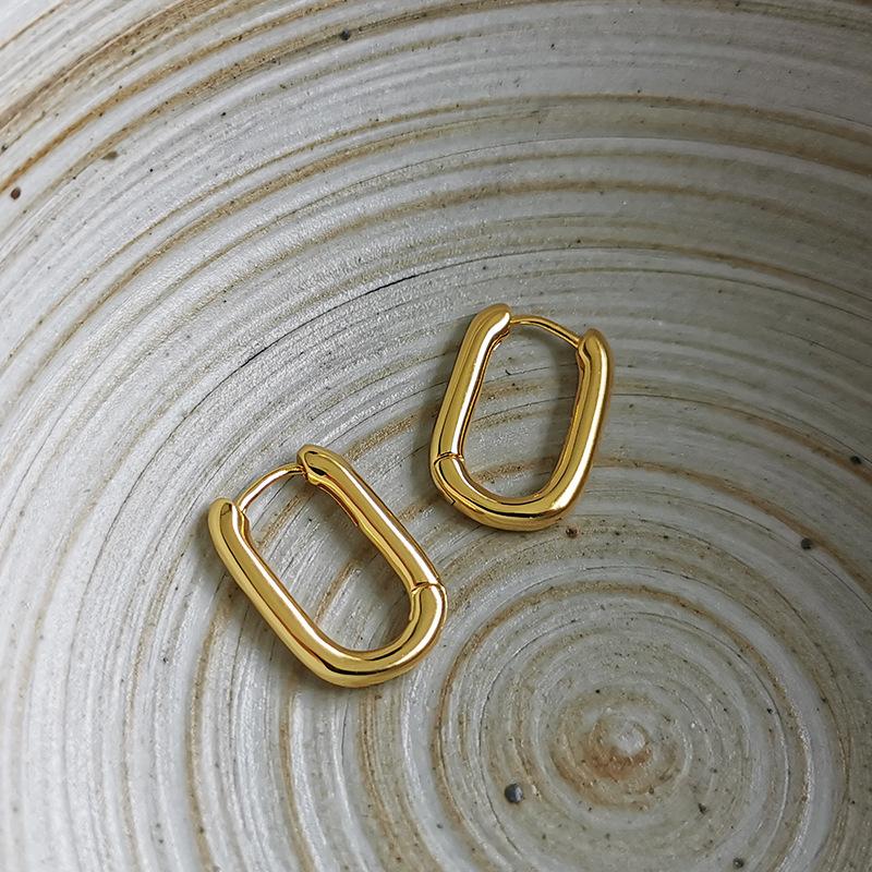 Fashion Metal Hoop Geometric U-Shape Hoop Earrings for Women Men Punk Hip-Hop Round Circle Earrings Party Jewelry
